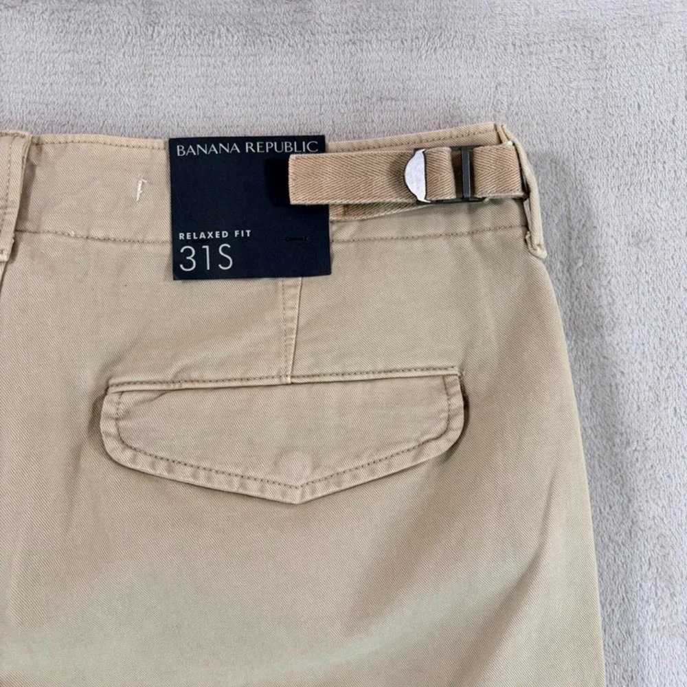 Banana Republic Brushed Twill Stretch Paratrooper Cargo Pants in Tan Men‎ 31x28
